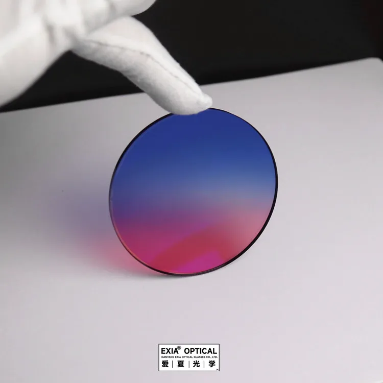 EXIA Lens M58 Sunglasses Lens Blue Pink Red Polyurethane MR-8 1.61 UV400 Base Curve 3 Anti-Impact for Rimless Sunglasses