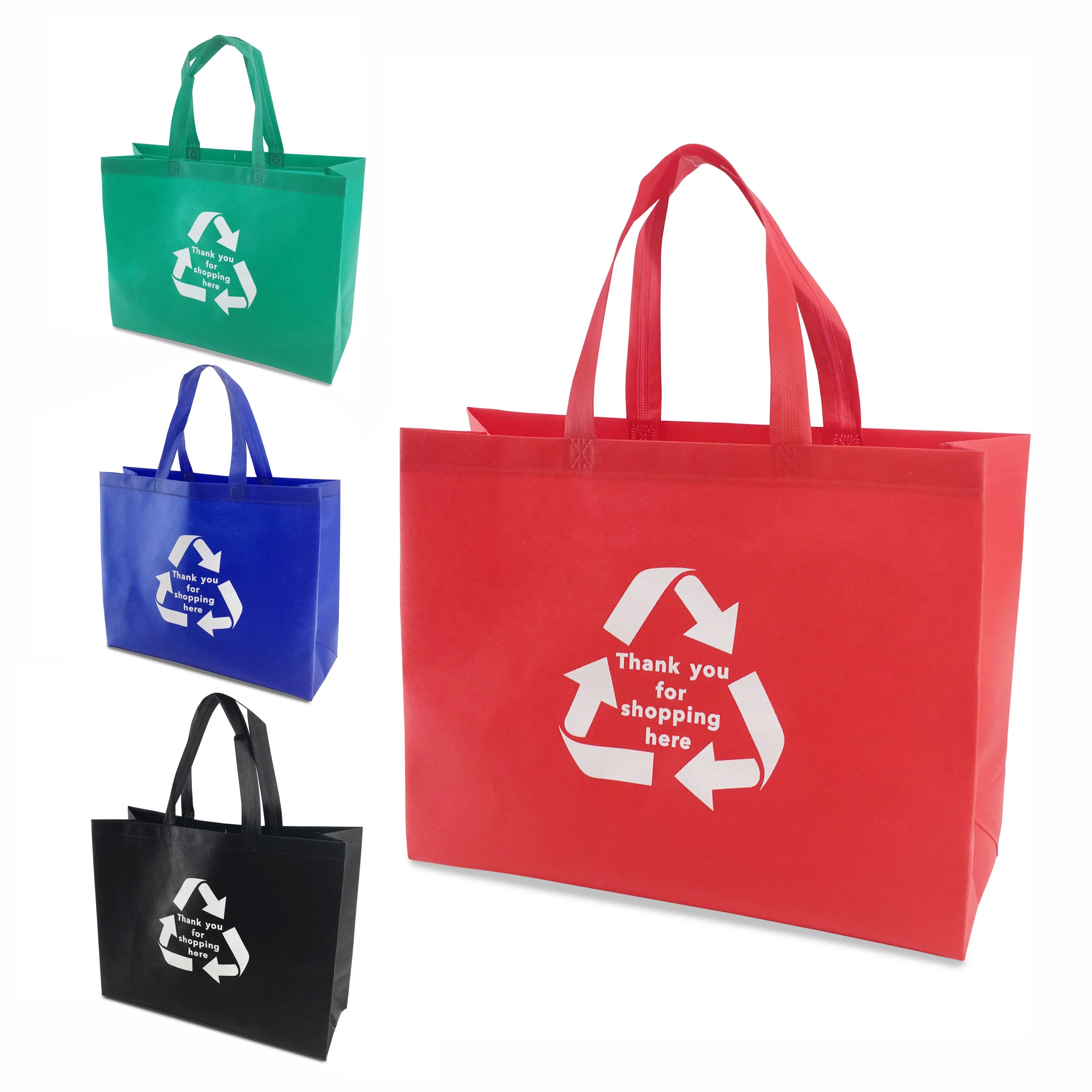 Eco-friendly Reusable Recycled Logo Printed Ultrasonic Non Woven Bag for Supermarket Charcoal Non-woven Fabric Large Storage Bag