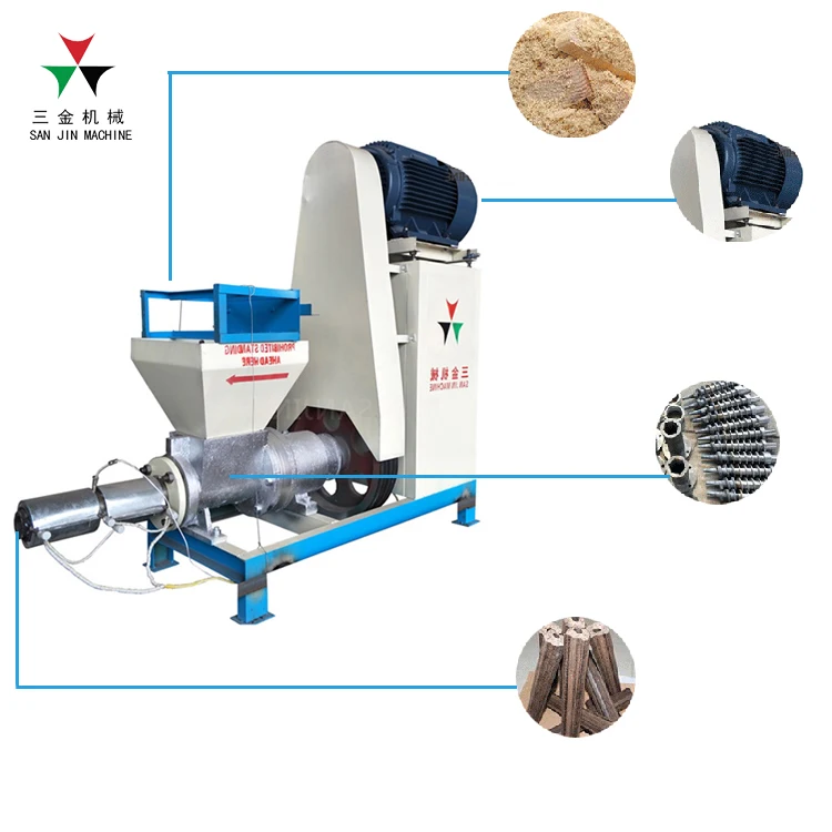 Automatic Smokeless Piston Type Cotton Stalks Biomass Charcoal Briquette Shaping Machine for Sawdust Waste and