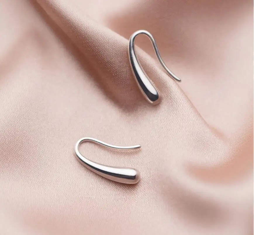 
Fashion Classic Jewellery 100% Pure Silver Solid Silver Teardrop Hoop Earrings wholesale 