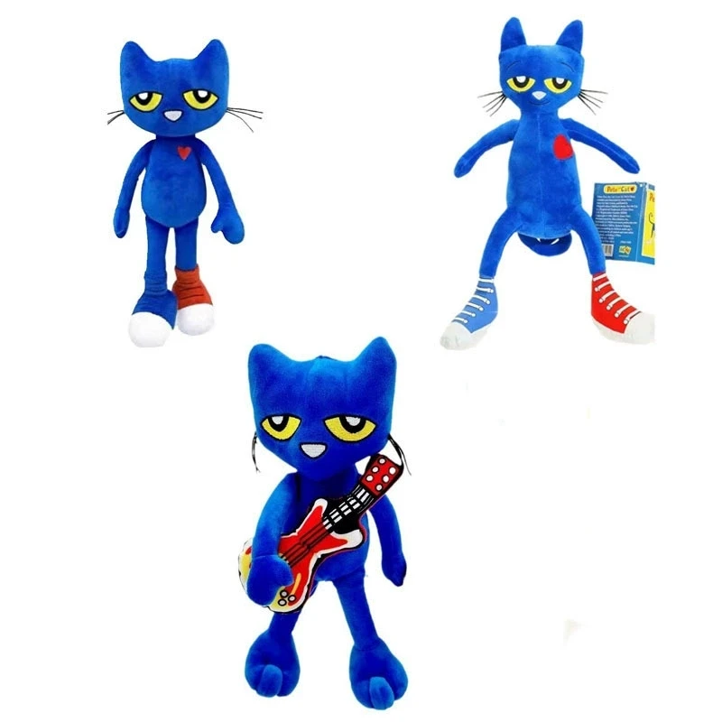 Stuffed Animal Toys Cartoon Cute Cat with Expression on Face Custom Plush Toy Blue Pete-The Cat Stuffed Animal Toys With Guitar