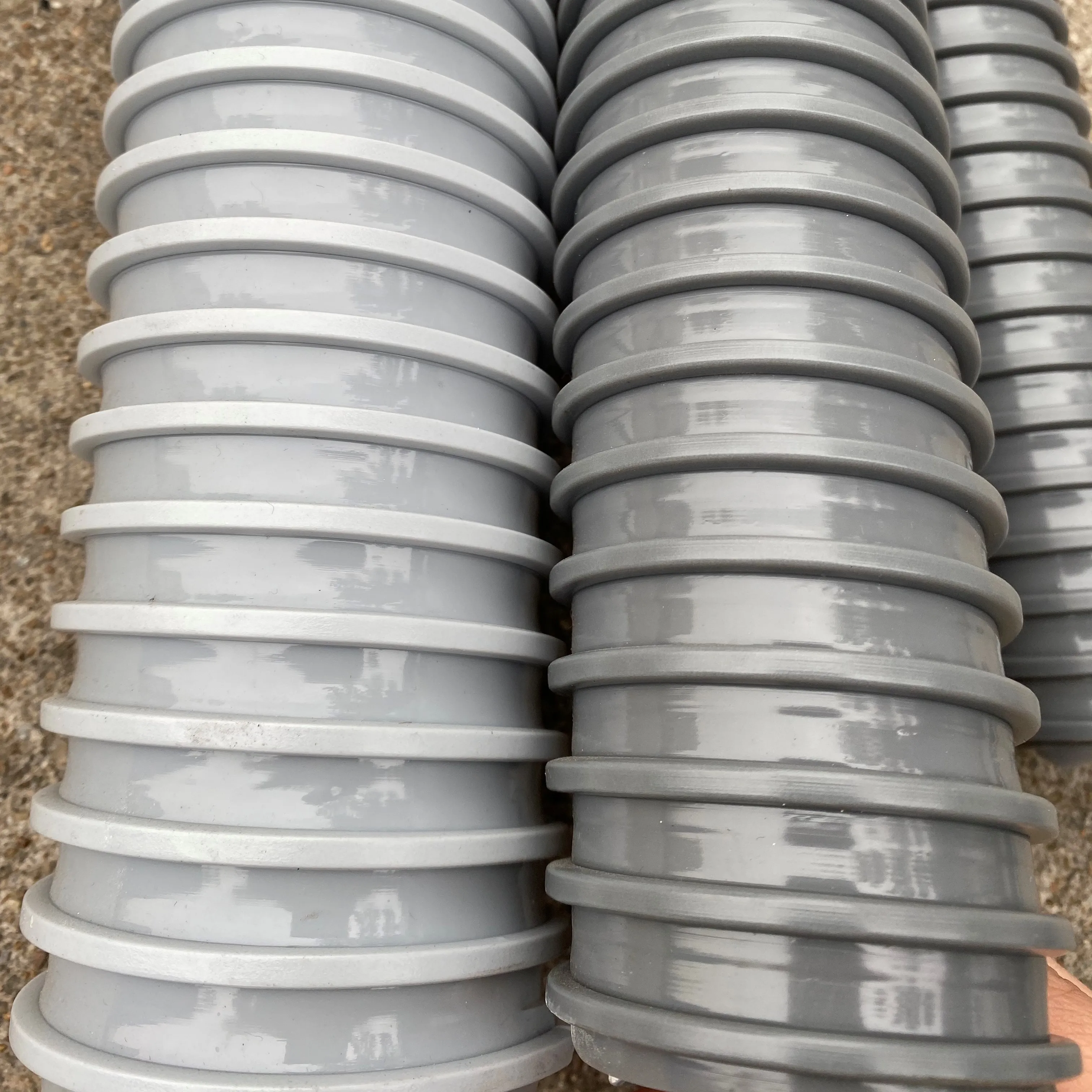 Flexible PVC Grey Duct Hose Producer Hose PVC Material Light Durable Flexible Soft Hose