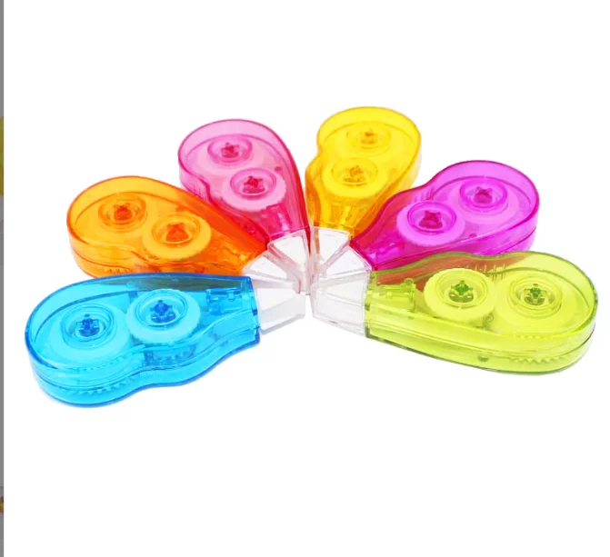 Stationery Mini Glue  Correction Tape Customized Colored Plastic Kids Student Transparent Correction Tape
