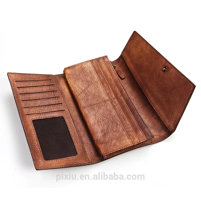 Quality Factory Alibaba Gold Supplier Online Purching Leather Long Wallet