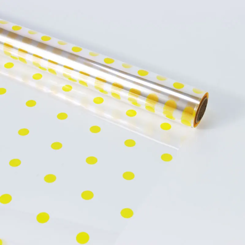Various Cellophane Wrap Roll Dot Florist Paper Wrapper Custom Long Film Large Gift Flower Wrapping