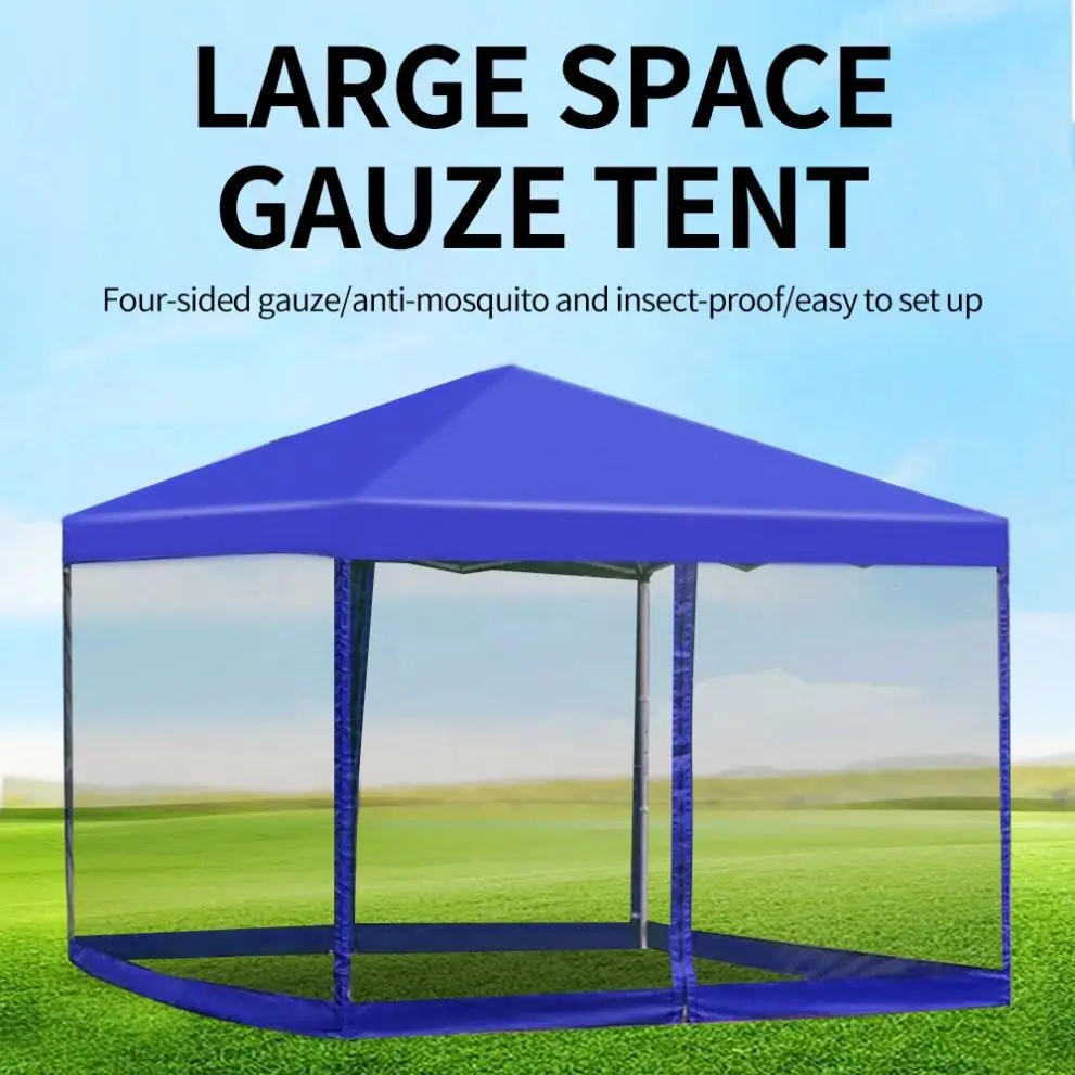 Newest 3x3m  10x10 blue collapsible outdoor tents outdoor canopy with net mesh side walls for racing booth