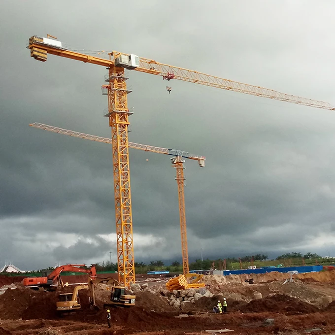 Б/у 8t / 10t pt6516 65m длина стрелы, Лидер продаж, башенный кран с плоской головкой, изготовленный в Китае, с высокой производительностью