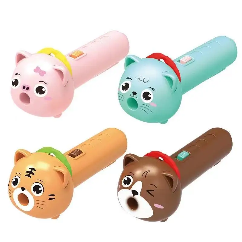 Children Luminous Projection Flashlight Toy Animal Flashlight Baby Early Education Cartoon Fun Boys And Girls Stall Gift Toy