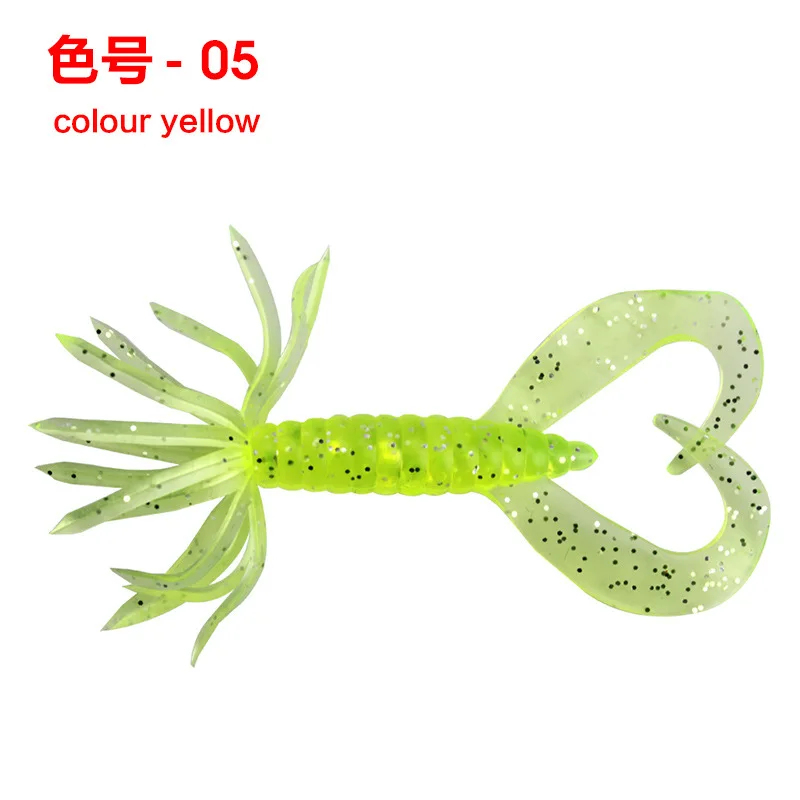 5PCS/Box Heart Fishing Lures Soft Baits Tail  7CM/1.8G Crazy Flapper Carp Jig Wobblers Worms Soft Silicone Bait For Fishing Tack