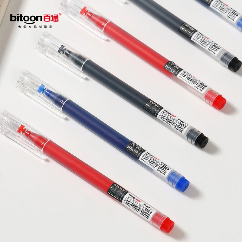 Wholesale Large Capacity 0.5mm Gel Pen with Custom Logo School Supplies in Black Blue Red Colors Cheap Plastic Signature Pen