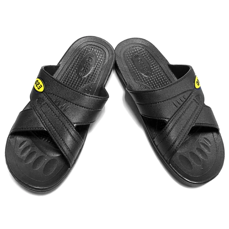 Black Color Electronic Working PU/SPU/PVC ESD Cleanroom Slipper Anti-static Slippers