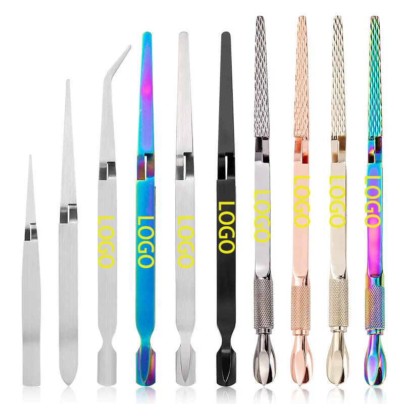 Stainless Steel Straight Curved Nail Art Shaping Tweezers Pinching Cuticle Remover Shaping Clip Tweezers