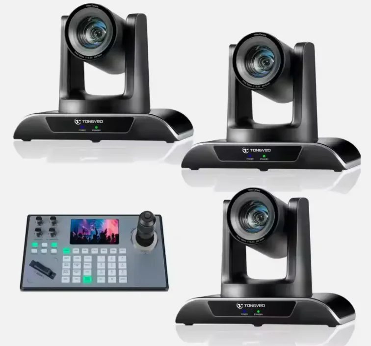 10X camera and controller bundle - AI tracking  NDI PTZ camera(3pcs) and Controller Joystick Keyboard SDI/HDMI/USB3.0/LAN(PoE)