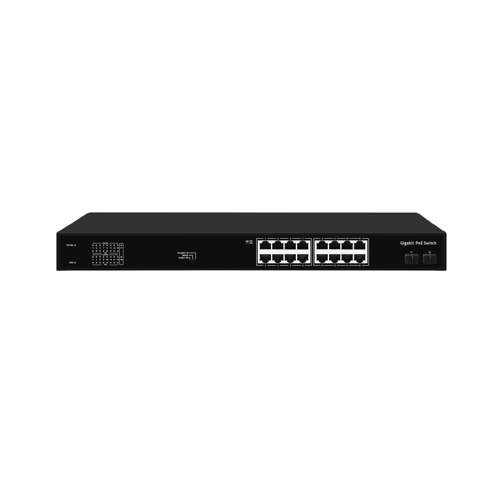 OEM/ODM PoE коммутатор с 16 портами 10/100 м и гигабит неуправляемый 48 В ethernet волоконный Коммутатор PoE IEEE802.3af/при подходящем CCTV и NVR