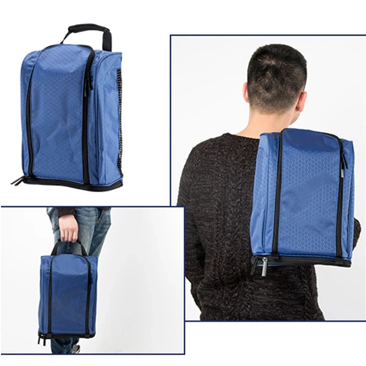 custom eco-friendly polyester gym sports net mesh shoe duffle bags boot box portable golf shoe bag for travel and competition