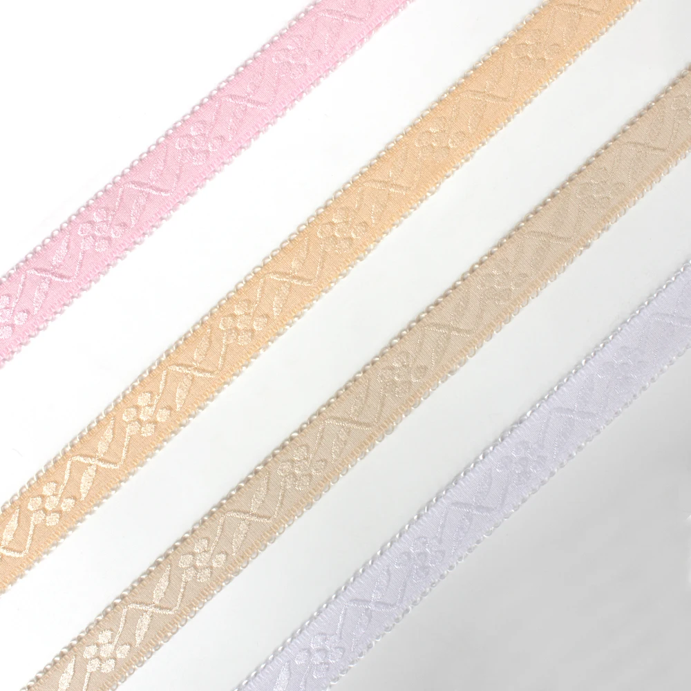 Factory Price Textile Accessories Webbing Strap Bra Strap Both Side Picot Elastic Jacquard Elastic Shoulder Tape