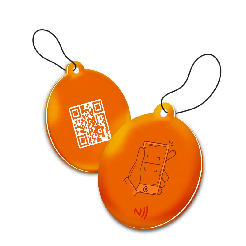 Customized Waterproof Rfid Epoxy Nfc Tag Rfid Keychain With Metal Ring