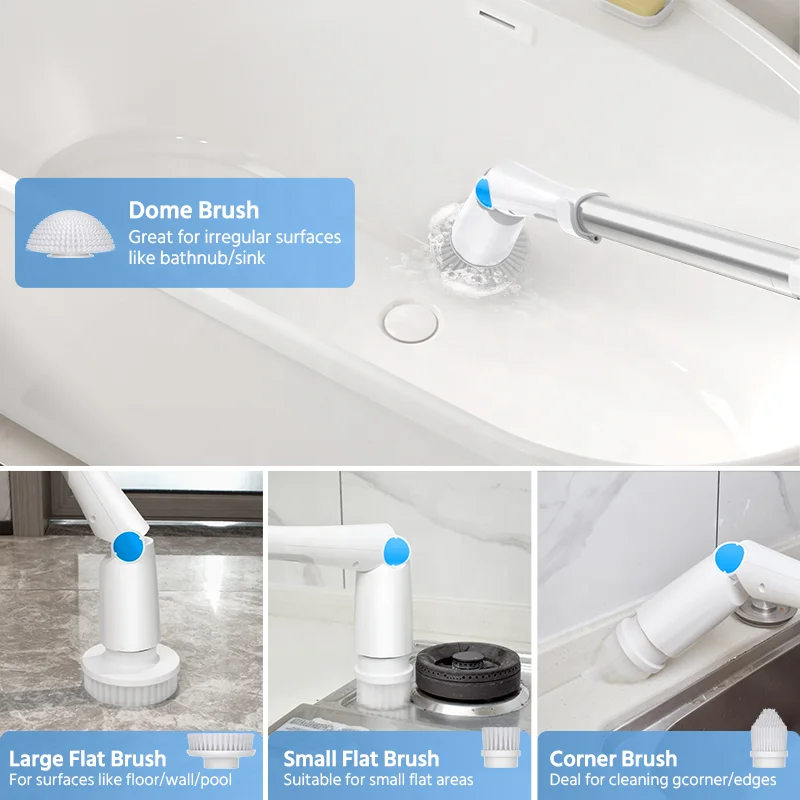 Bathroom Scrub Brushes Electric Long Extension Arm Advance Cleaning Machine For Home & Kitchen Cleaning Gadgets Wholesale