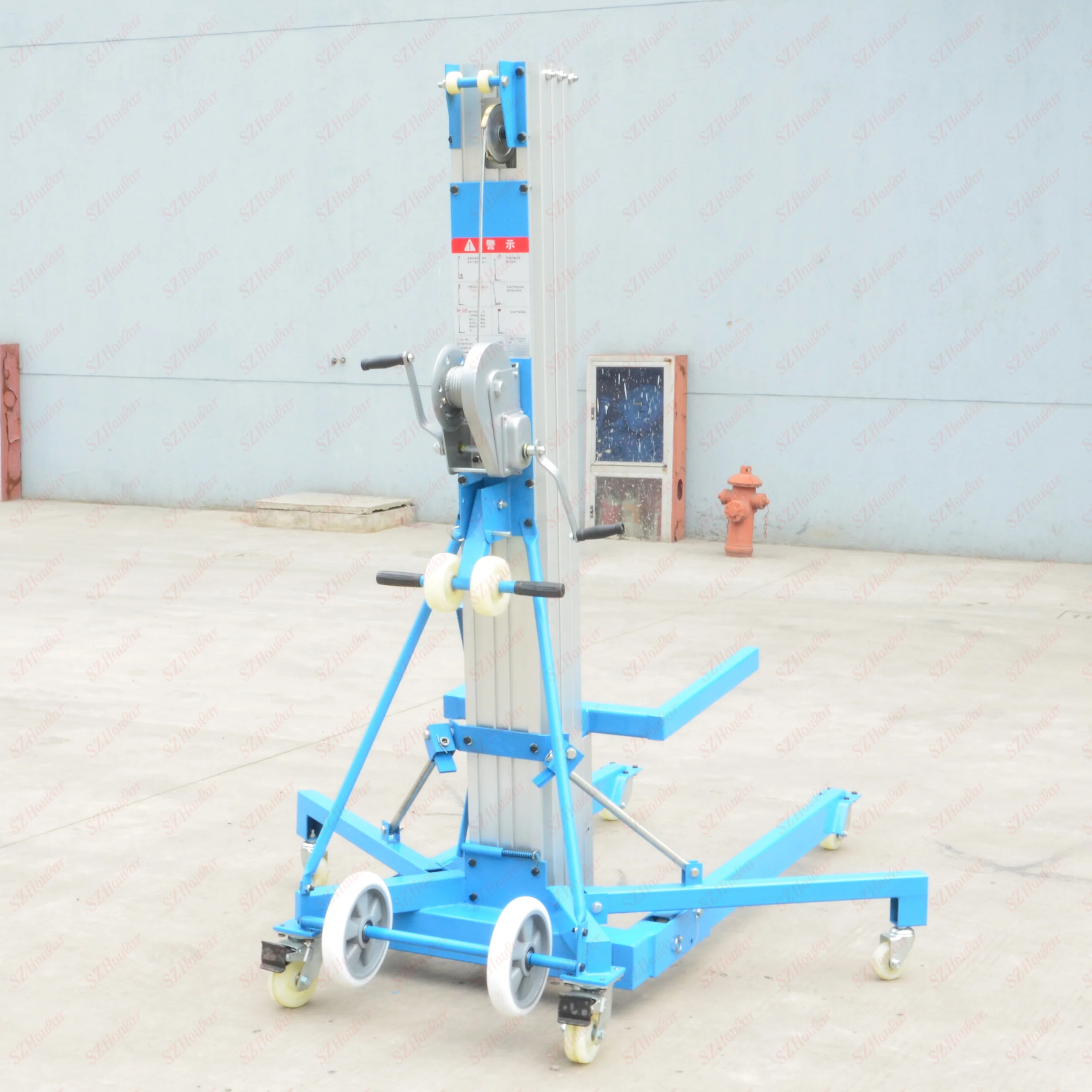 3.5m height work platform window cleaning machine hand winch mini outdoor aluminum alloy lift