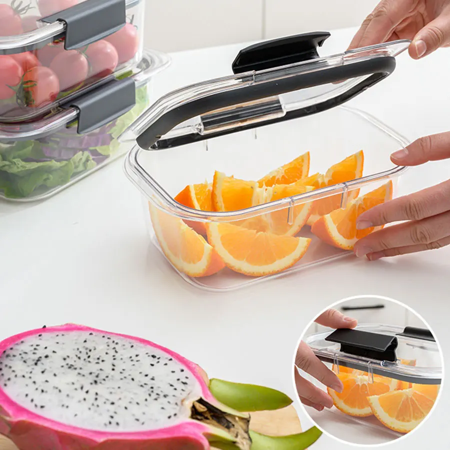 Wholesale Plastic Clear Box Containers Transparent Airtight Food Storage Containers Set with Lock