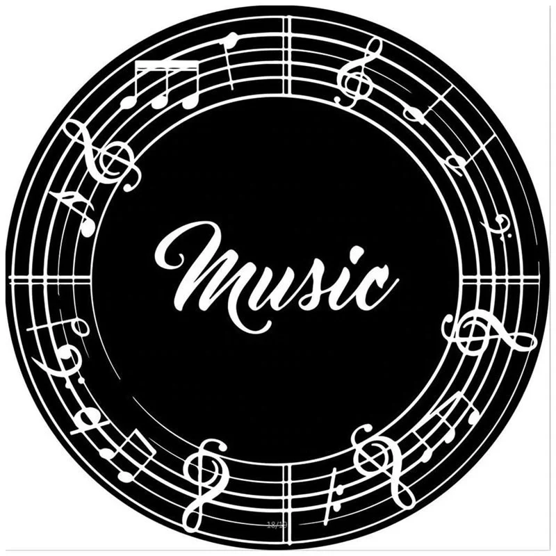 
3D Printed Mat Living room Rug Carpet Floor Door Round Mat Carpet of Musical Instruments 