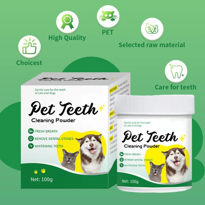 Custom Wholesale Pet Oral Care Dry Cleansing Powder Teeth Cleaning Powder for Dogs Prevents Dental Tartar