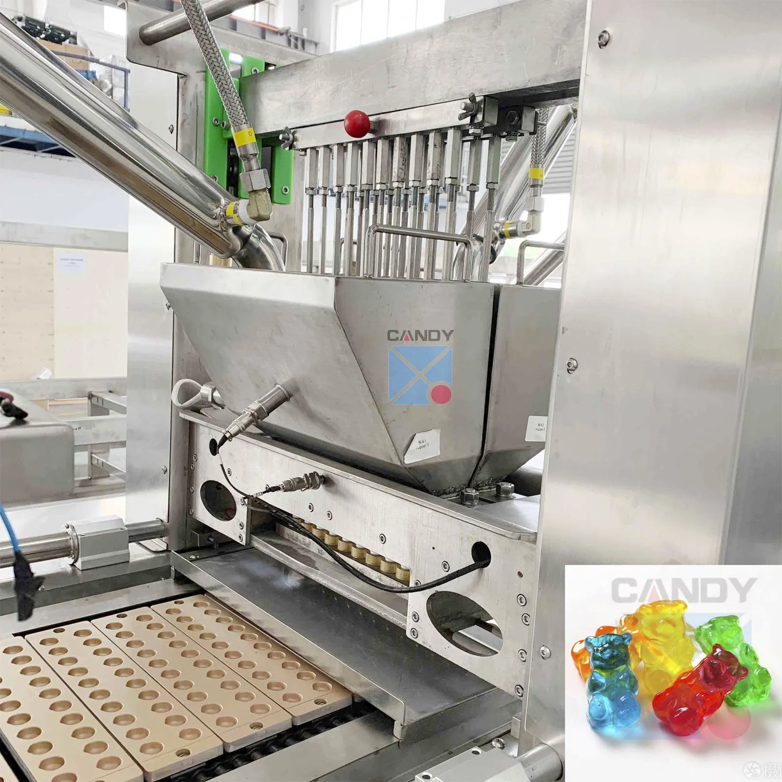 CE approved cheap price 80kg single row automatic pectin jelly candy line gummi bear machine for sale