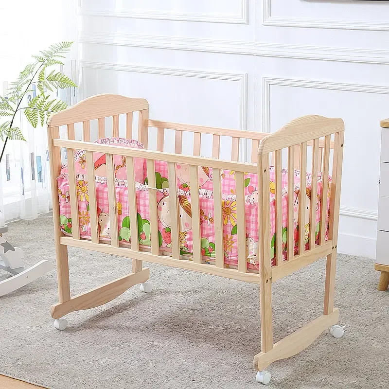 Competitively Priced Rectangular Toddler Cot with Super Soft Design Home Furniture Use-Includes Baby Crib Mattress Changing Mat