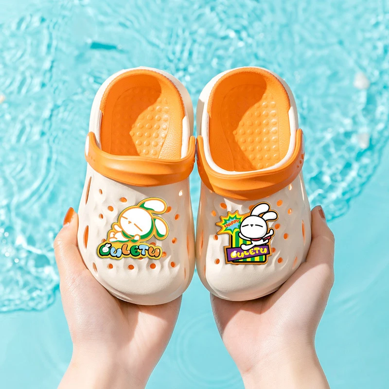 Summer Beach Shoes Light Weight Soft Bottom Rabbit Slippers Hollow Breathable Outdoor