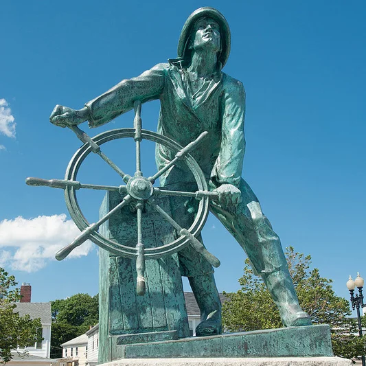 Налог человек руль моряки корабль лидер рыбака памятная бронзовая скульптура