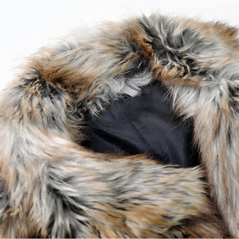 Elegant Women Winter Raccoon Fur Waistcoat Fluffy Hooded Faux Fur Vest