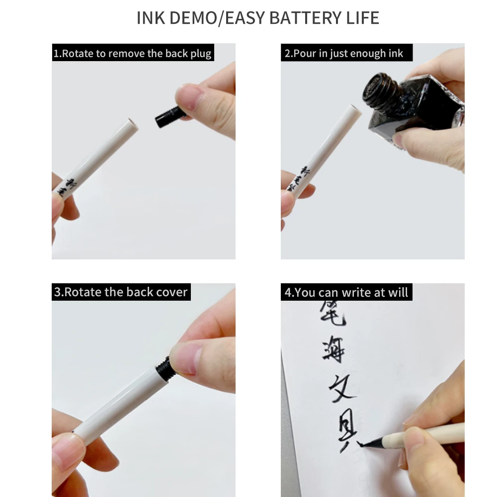 SEAPEN Portable soft-headed brush water-based calligraphy pen automatic straight liquid type can be inked and customized logo