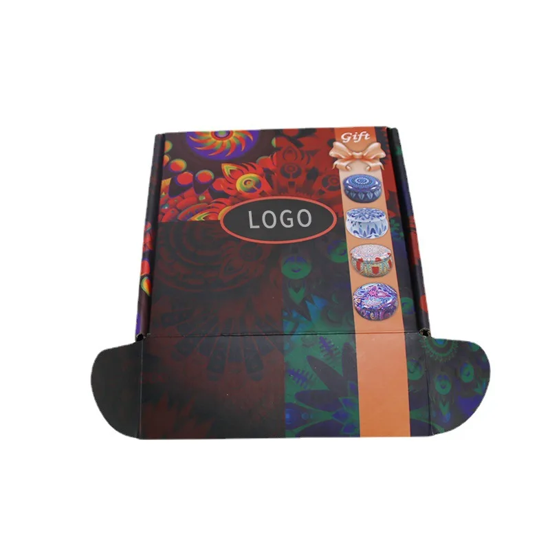 Custom ecologically friendly printed blank packaging mail box Kraft rigid corrugated shipping box with logo