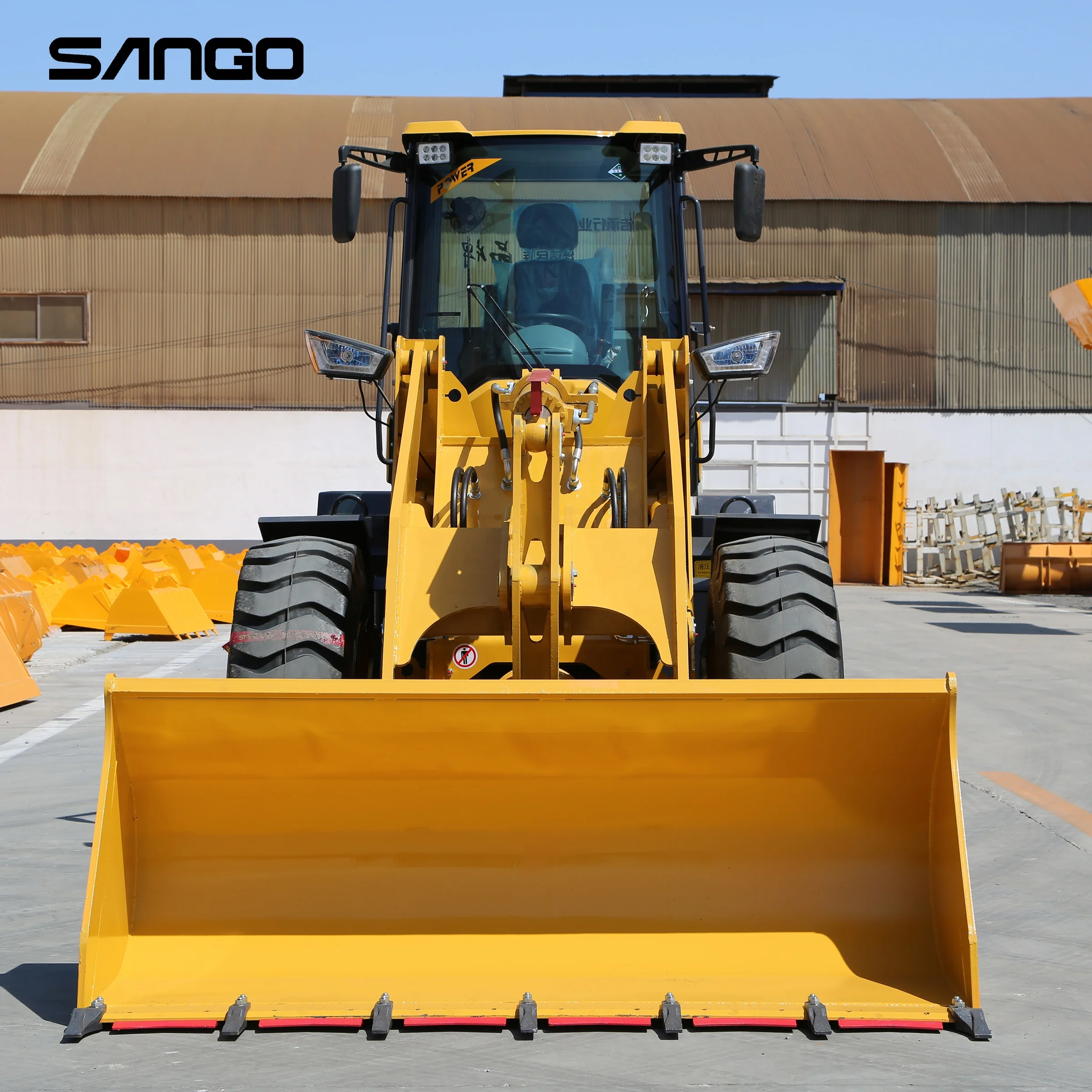 Newest SANGO mini wheel loader 1 1.5 1.6 1.8 2 2.2 2.5 3 5 tons 4 wheels drive small hydraulic loader brake booster radlader