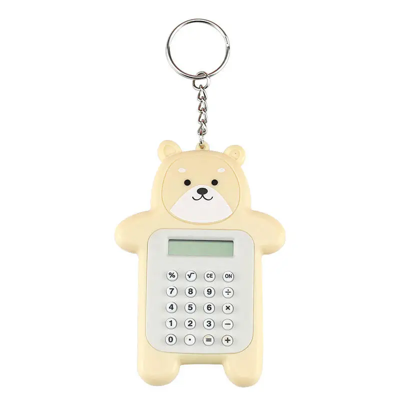 Student Calculator Promotional Price Small Size School Cheap Bear Cute Kids Portable Mini 8 Digit Battery HX Button Cell CN;SHA