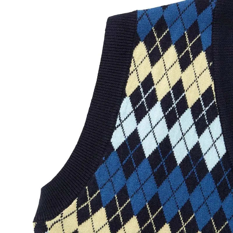 100%cotton Vest Custom Knit Sweater Women Sleeveless Jacquard Knitted Vest