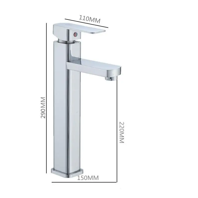 Bathroom heighten basin faucet hot and cold mix ceramic core valve
