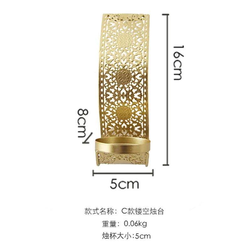Luxury Gold Candle Plate Wall Hanging Pillar Candles Dish, tall candlesticks for Pillar Wax Candles Weddings Party