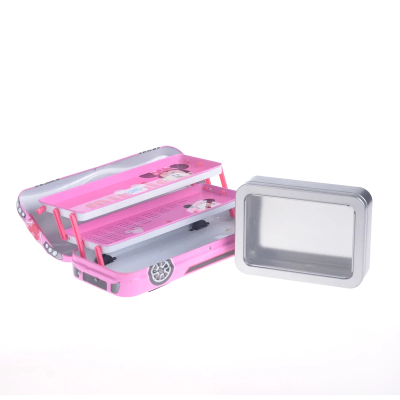 Colorful Two Layers Custom Metal Pencil Tin Box Tin Pencil Case for Kids Wholesale