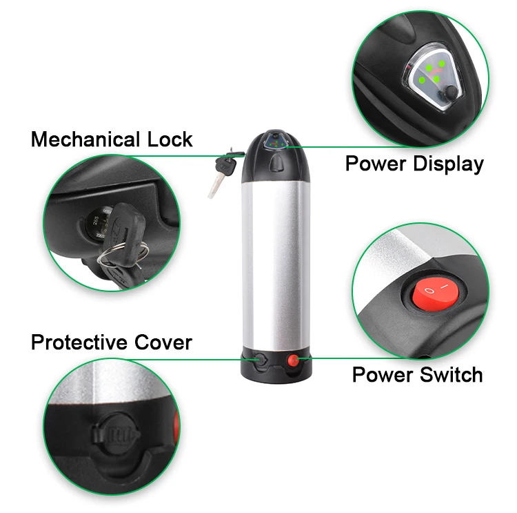 High Quality Wholesale Customized Lithium Water Bottle Type Electric 9Ah 10Ah 36V Bike Battery