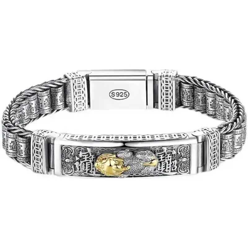 New Arrival Luxury Ins Pixiu Fashion 925 Silver Plated Bracelet Women Men Male Jewelry Bracelets Jewellery