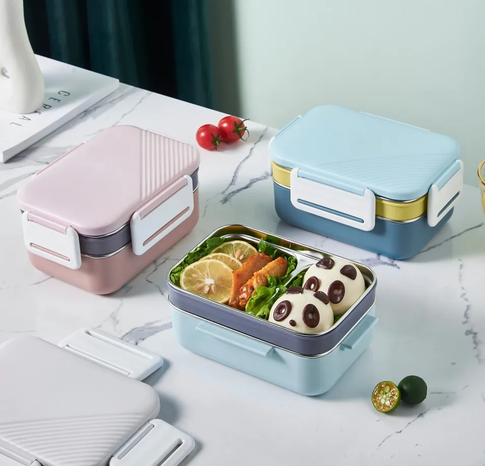 2 layers Thermal Insulated lunch box tiffin carrier