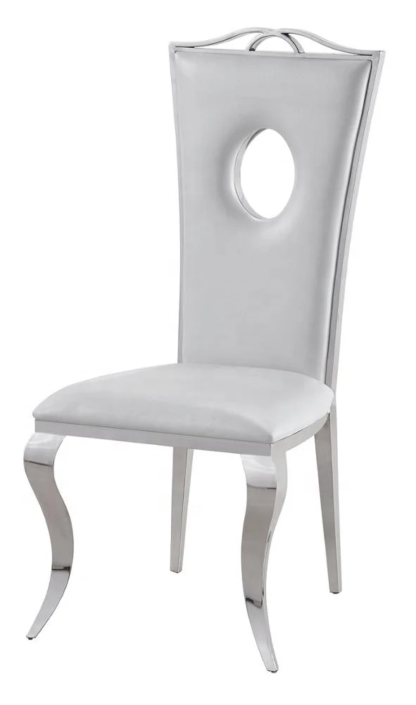 Luxury Shiny Glossy Stainless Steel Hotel Banquet Chairs Wedding Event Rental Dining Chair
