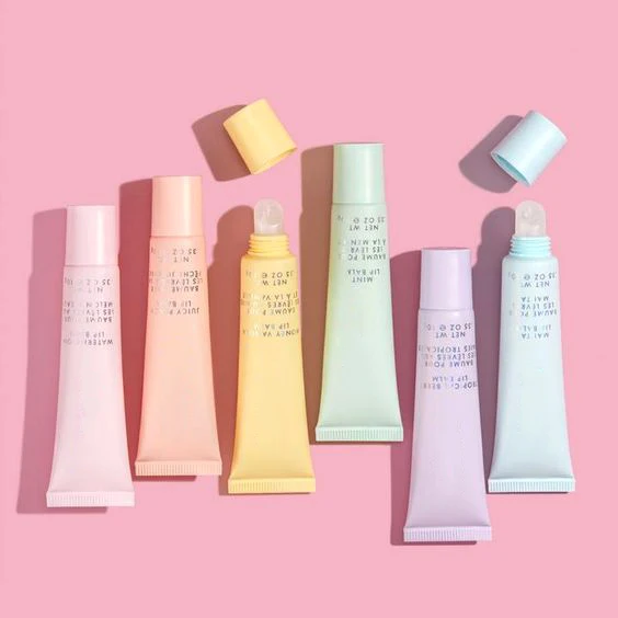 Hot sale customised colours transparent 20ml plastic lipgloss tube with screw top for lipstick tube and lipgloss tube