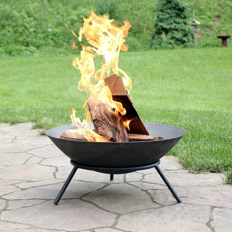 22.6-inch Garden cast iron wood burning fire bowl  Camping portable fire outdoor pit