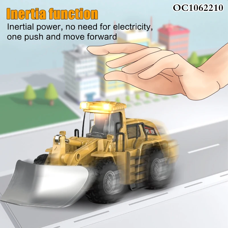 Friction diecast model car simulation trucks toy bucket shovel for children for sale with light and music