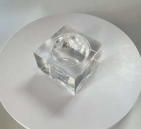 modern luxury clear acrylic bowl custom Judaea honey bowl with golden spoon for gift