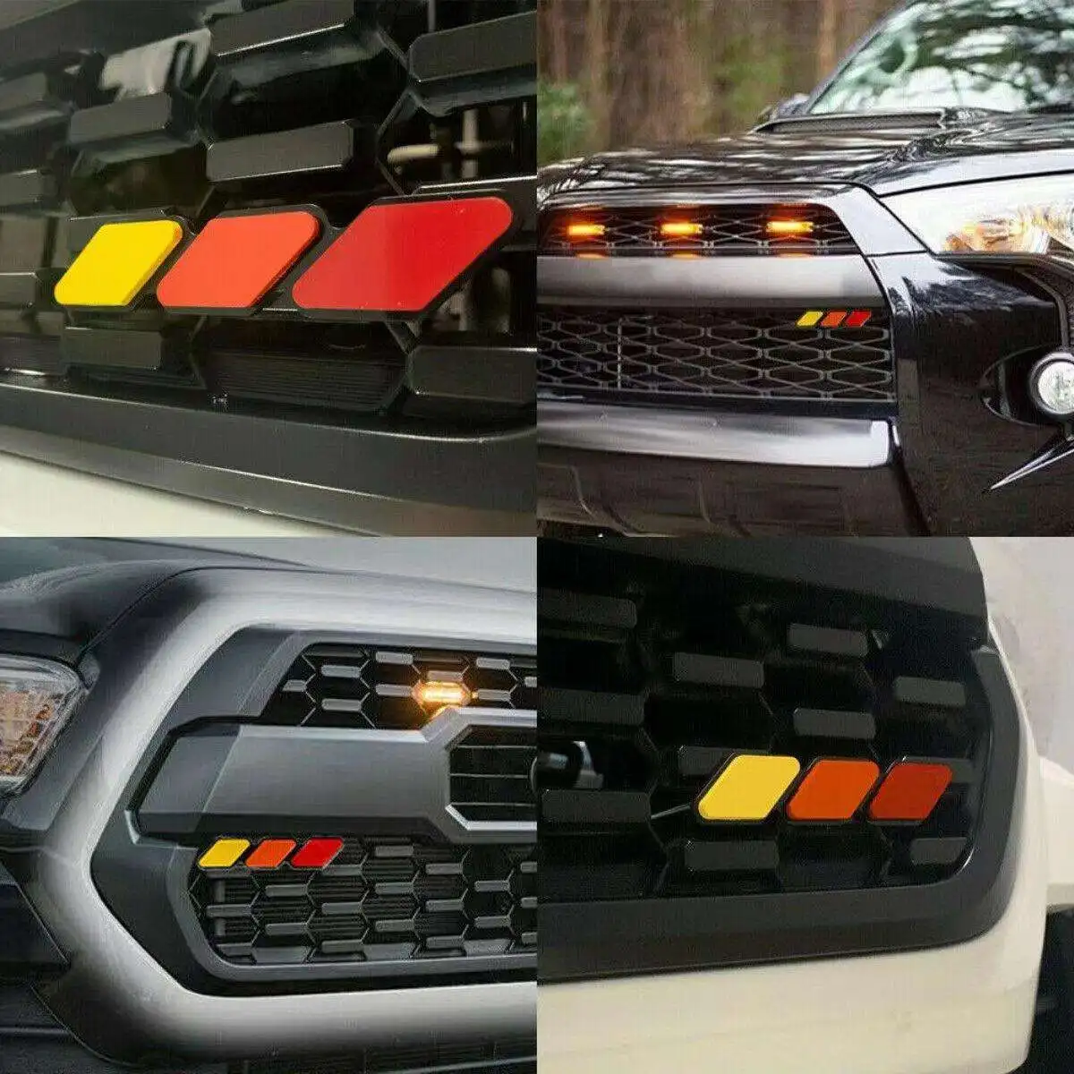 Wholesaler Hot Sale Fit Any Mesh Grille Car Decoration Auto Parts Acrylic 3 Colors Grill Badge Emblems For TOYOTA Tacoma