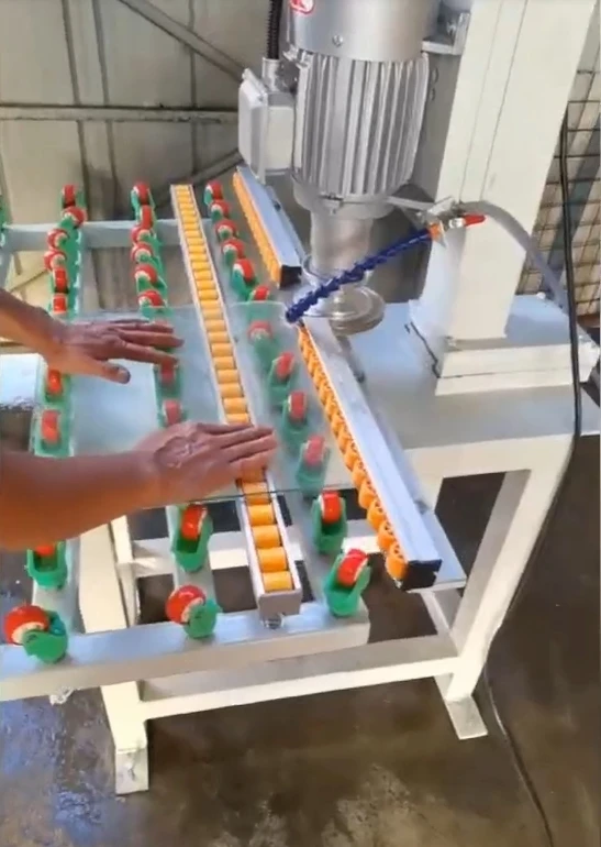 Horizontal glass edging machine Small single side glass linear edging machine glass film removal machine