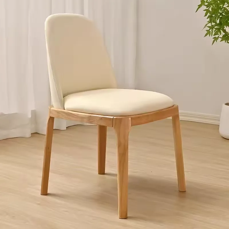 Hot Sale Nordic leather modern luxury design furniture dining room chairs solid wood chairs